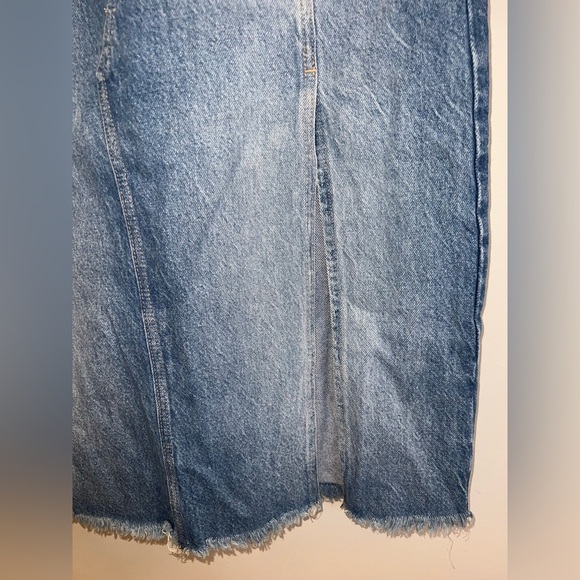 Free People We The Free Distressed Blue Denim Skirt | NWOT - Picture 7 of 8